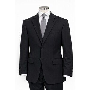 Size-Large Hugo Boss 100% Virgin Wool Blazer 40R Black 2 Button Mens Sport Coat